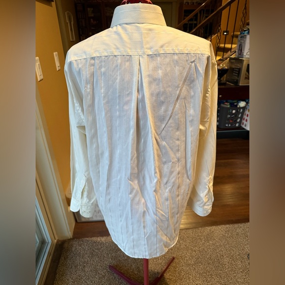 Cream Button Up with Subtle Stripe - Picture 2 of 6